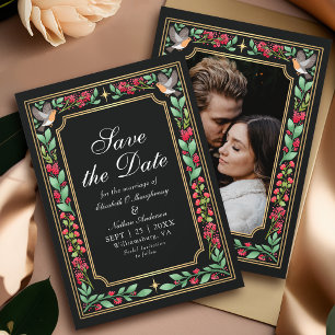 Black Enchanted Botanical Garden Wedding Foto Save The Date