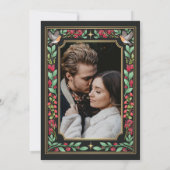 Black Enchanted Botanical Garden Wedding Foto Save The Date (Rückseite)
