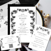 Black Enchanting Garland Chic Wedding Einladung