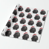 Black English Cocker Spaniel Dog with Santa Hat Geschenkpapier (Ungerollt)