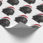 Black English Cocker Spaniel Dog with Santa Hat Geschenkpapier (Ecke)