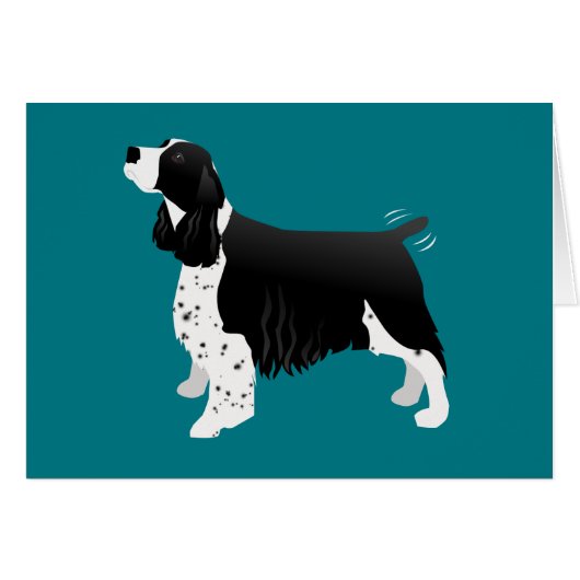 Black English Springer Spanisch Basic Breed Card (Vorderseite (Horizontal))