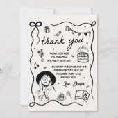 Black Eras Birthday Party Dankeskarte (Vorderseite)