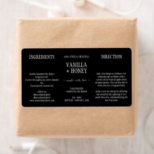 Black Essential Oil Cosmetic Flasche Wrap (Insitu)