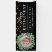 Black Eucalyptus Custom Foto Retirement Party Banner (Vertikal)