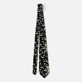 Black Eucalyptus Greenery Wedding Neck Tie Krawatte (Rückseite)