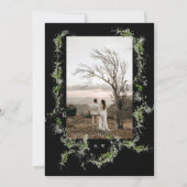 Black Eucalyptus Wreath Monogram Photo Wedding Save The Date (Rückseite)