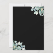 Black Eukalyptus Greenery Wedding Einladung (Rückseite)