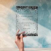 Black evening clear wedding  acryleinladungen