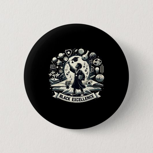 Black Excellence Abschluss Schwarze Geschichte Button (Vorderseite)