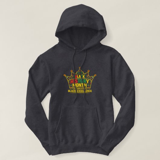 Black Excellence Crown – Black History Month Hoodie (Design vorne)