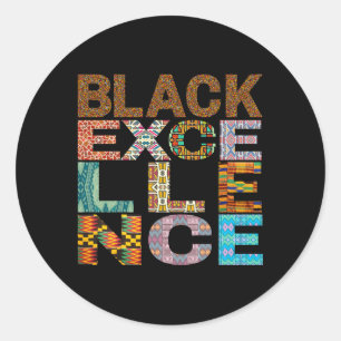Black Excellence Kente Pattern Runder Aufkleber