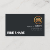 Black Exquisite Gold Wave Ride Share Treiber Visitenkarte (Rückseite)