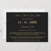 Black Exquisite Sophisticated Wedding Xmas 3Photos Save The Date (Rückseite)