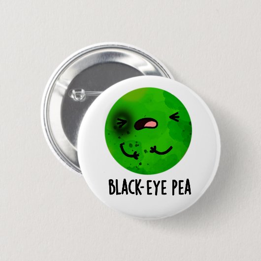 Black Eye Pea Funny Veggie Pub Button (Vorne & Hinten)