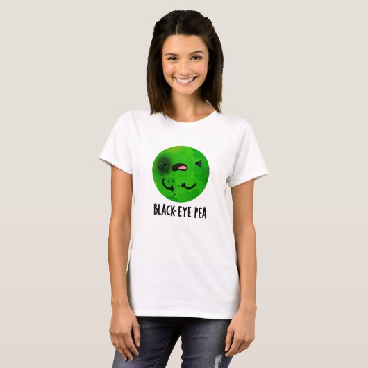Black Eye Pea Funny Veggie Pub T-Shirt (Vorne ganz)