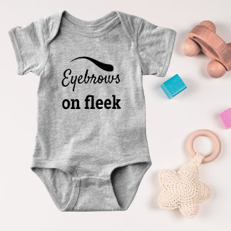 Black Eyebrows on Fleek Trendy Flawless Style, ZFJ Baby Strampler
