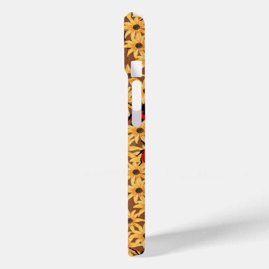 Black-Eyed Susan And Ladybugs Seamless Pattern Case-Mate iPhone Hülle (Rückseite / Links)