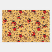 Black-Eyed Susan And Ladybugs Seamless Pattern Geschenkpapier Set (Vorderseite)