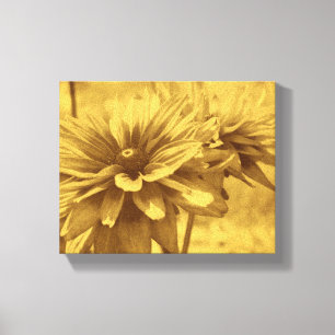Black Eyed Susan Blumen Sepia gealtertes Vintage-L Leinwanddruck