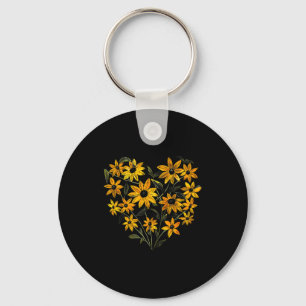 Black Eyed Susan Blumenmädchen Herz Valentinstag  Schlüsselanhänger