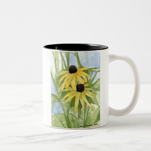 Black Eyed Susan ceramic cup Zweifarbige Tasse (Rechts)
