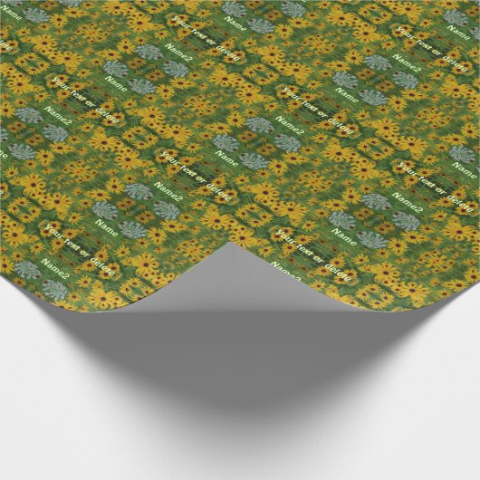 Black Eyed Susan Daisy Painting Personalized Geschenkpapier (Ecke)