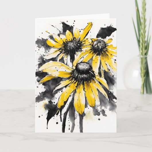 Black-eyed Susan - Watercolor flowers Karte (Vorderseite)