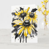 Black-eyed Susan - Watercolor flowers Karte (Gelbe Blume)