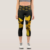 Black-Eyed Susan Yoga Capri Pants Leggings (Vorderseite)