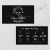 Black Eyelash Extension Products After Care Visitenkarte (Vorne/Hinten)