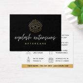Black Eyelash Extensions Lash Aftercare Card (Schreibtisch)