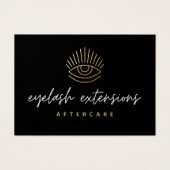Black Eyelash Extensions Lash Aftercare Card (Vorderseite)