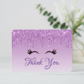 Black Eyelashes beim Laufen von Gitter Vielen Dank Dankeskarte (Stehend Vorderseite)