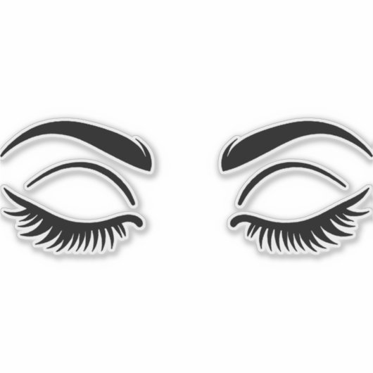 Black Eyelashes Lashes Aufkleber (Vorderseite)