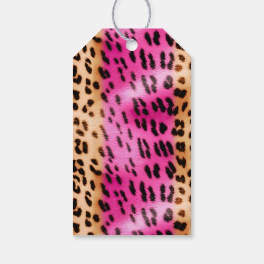 Black Eyelashes Pink Cream Leopard Geschenkanhänger (Rückseite)