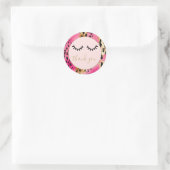 Black Eyelashes Pink Gold Leopard Vielen Dank Runder Aufkleber (Tasche)