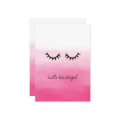 Black Eyelashes Pink Ombre Karte (Vorderseite/Rückseite Beispiel)