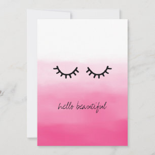 Black Eyelashes Pink Ombre Karte