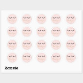Black Eyelashes Rose Gold Pink Vielen Dank Runder Aufkleber (Blatt)