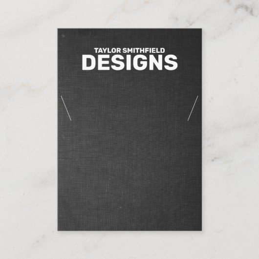 Black Fabric Necklace Display Card Visitenkarte (Vorderseite)