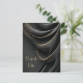 Black Fabric ShimmerGold Dankeschön Karte (Stehend Vorderseite)