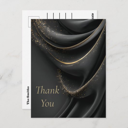 Black Fabric ShimmerGold Dankeschön Karte (Vorne/Hinten)