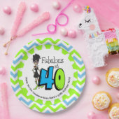Black Fabulous bei 40 40. Geburtstagspapier-Teller Pappteller (Party)