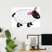Black Faced Sheep With White Wool Poster (Heimbüro)