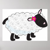 Black Faced Sheep With White Wool Poster (Vorne)