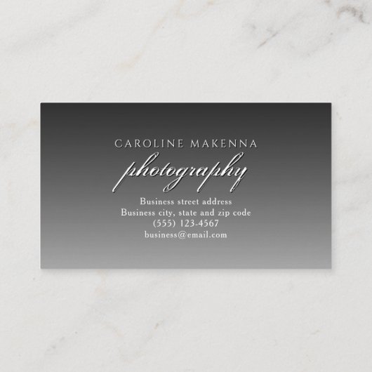 Black Fade 2-Foto Moderne Elegance Fotografie Visitenkarte (Rückseite)
