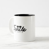 Black Fade Buchstaben Funktionaler Spaß Onkel mit Zweifarbige Tasse (Vorderseite Links)