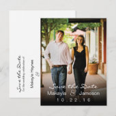 Black Fade Foto Save the Date Postkarte (Vorne/Hinten)