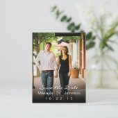 Black Fade Foto Save the Date Postkarte (Stehend Vorderseite)